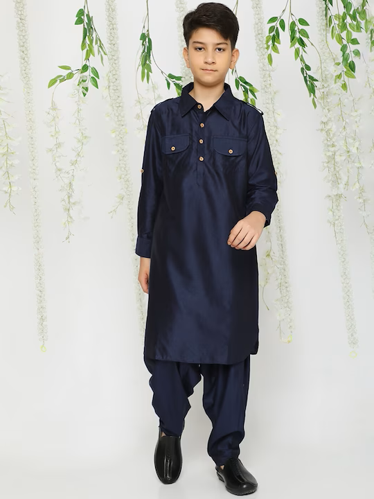 Boys kids grey pathani kurta purple prunes