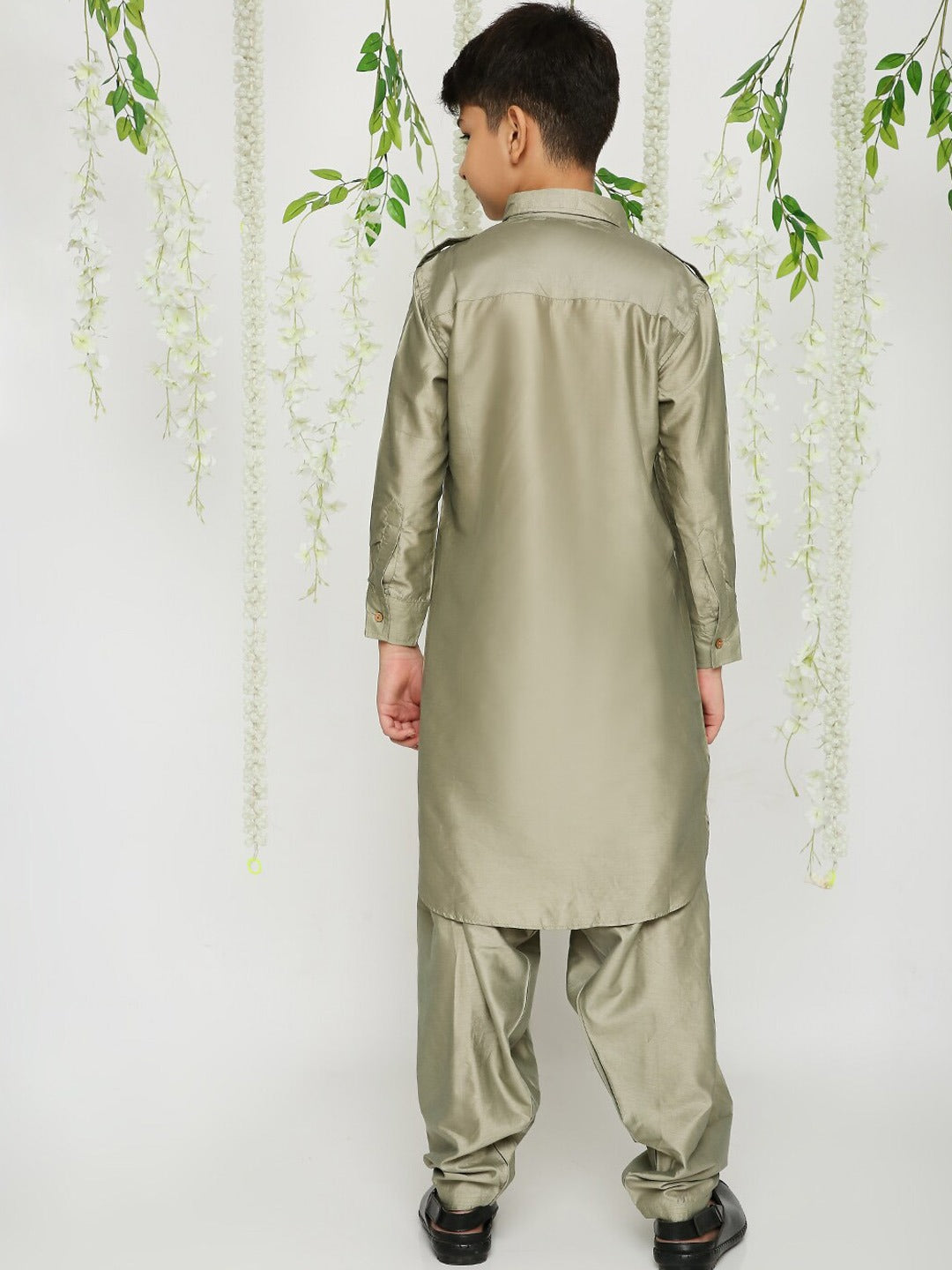 Kids Grey Pathani Kurta Dress | Traditional Indian Ethnic Wear