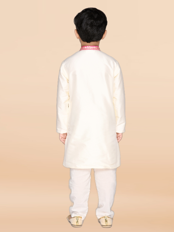 Purple Prunes Boys Ivory Kurta And Pajama Ethnic Dress